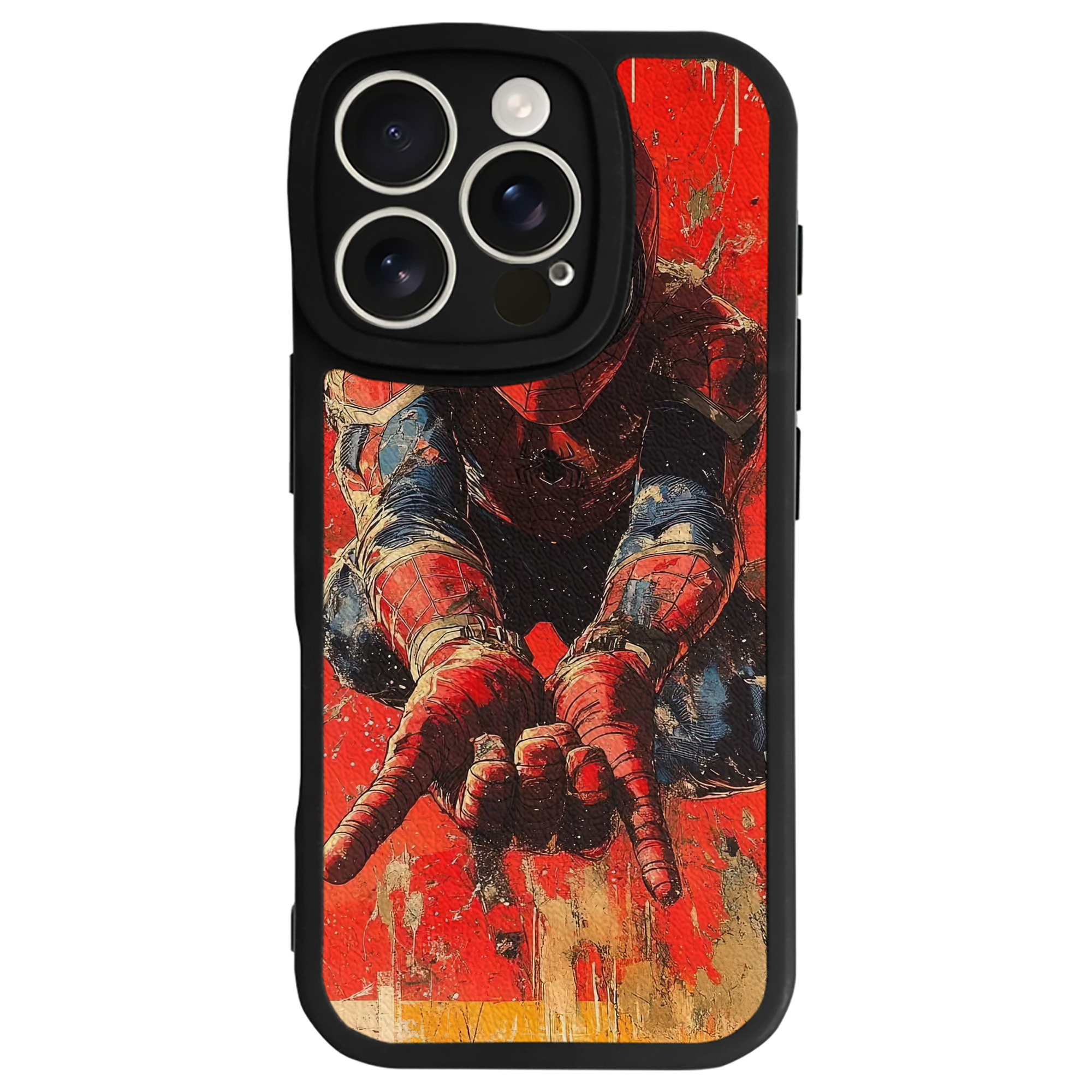 Spider Man スパイダーマン 【iPhone 16シリーズ対応】シリコンスマホケース（レザー調） 材質：シリコン